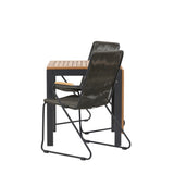 Diego Cafetable Hliník – Černá / Hnědá Aintwood – Obdélníkový 70*70/130* + Bois Jídelní židle Ocel – Černá / Tmavě šedá Lano _2