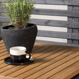 Diego Cafetable Hliník – Černá / Hnědá Aintwood – Obdélníkový 70*70/130* + Bois Jídelní židle Ocel – Černá / Tmavě šedá Lano _2