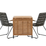 Diego Cafetable Hliník – Černá / Hnědá Aintwood – Obdélníkový 70*70/130* + Bois Jídelní židle Ocel – Černá / Tmavě šedá Lano _2