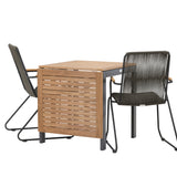 Diego Cafetable Hliník – Černá / Hnědá Aintwood – Obdélníkový 70*70/130* + Bois Jídelní židle Ocel – Černá / Tmavě šedá Lano _2