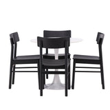 Jídelní stůl Hamden - Bílá MDF+Jídelní židle Montros - Přírodní / Přírodní kaučuk_4