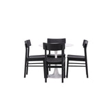 Jídelní stůl Hamden - Bílá MDF+Jídelní židle Montros - Přírodní / Přírodní kaučuk_4