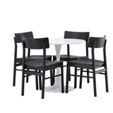 Jídelní stůl Hamden - Bílá MDF+Jídelní židle Montros - Přírodní / Přírodní kaučuk_4