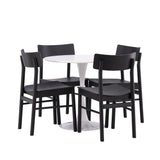 Jídelní stůl Hamden - Bílá MDF+Jídelní židle Montros - Přírodní / Přírodní kaučuk_4