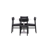 Jídelní stůl Hamden - Bílá MDF+Jídelní židle Montros - Přírodní / Přírodní kaučuk_4