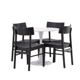 Jídelní stůl Hamden - Bílá MDF+Jídelní židle Montros - Přírodní / Přírodní kaučuk_4