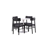 Jídelní stůl Hamden - Bílá MDF+Jídelní židle Montros - Přírodní / Přírodní kaučuk_4