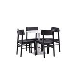 Jídelní stůl Hamden - Bílá MDF+Jídelní židle Montros - Přírodní / Přírodní kaučuk_4