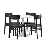 Jídelní stůl Hamden - Bílá MDF+Jídelní židle Montros - Přírodní / Přírodní kaučuk_4