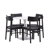 Jídelní stůl Hamden - Bílá MDF+Jídelní židle Montros - Přírodní / Přírodní kaučuk_4