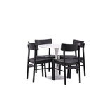 Jídelní stůl Hamden - Bílá MDF+Jídelní židle Montros - Přírodní / Přírodní kaučuk_4