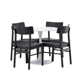 Jídelní stůl Hamden - Bílá MDF+Jídelní židle Montros - Přírodní / Přírodní kaučuk_4