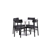 Jídelní stůl Hamden - Bílá MDF+Jídelní židle Montros - Přírodní / Přírodní kaučuk_4