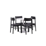 Jídelní stůl Hamden - Bílá MDF+Jídelní židle Montros - Přírodní / Přírodní kaučuk_4