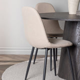 Lanzo jídelní stůl φ120 - Mocca/Mocca + Jídelní židle Polar - Černá / Béžová Boucle _4