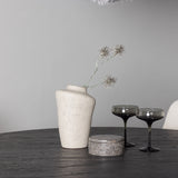 Jídelní stůl Lanzo φ120 - Mocca/Mocca +Jídelní židle Rosie - Černá / Béžová látka _4