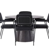 Jídelní stůl Lanzo φ120 - Mocca/Mocca + Jídelní židle Yesterday - Černá / Černá Boucle _4