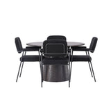 Jídelní stůl Lanzo φ120 - Mocca/Mocca + Jídelní židle Yesterday - Černá / Černá Boucle _4