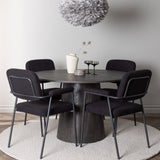 Jídelní stůl Lanzo φ120 - Mocca/Mocca + Jídelní židle Yesterday - Černá / Černá Boucle _4