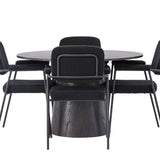 Jídelní stůl Lanzo φ120 - Mocca/Mocca + Jídelní židle Yesterday - Černá / Černá Boucle _4