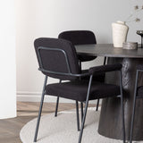 Jídelní stůl Lanzo φ120 - Mocca/Mocca + Jídelní židle Yesterday - Černá / Černá Boucle _4