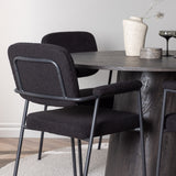 Jídelní stůl Lanzo φ120 - Mocca/Mocca + Jídelní židle Yesterday - Černá / Černá Boucle _4