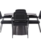 Jídelní stůl Lanzo φ120 - Mocca/Mocca + Jídelní židle Yesterday - Černá / Černá Boucle _4