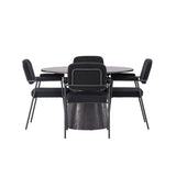 Jídelní stůl Lanzo φ120 - Mocca/Mocca + Jídelní židle Yesterday - Černá / Černá Boucle _4