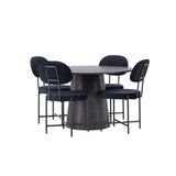 Lanzo jídelní stůl φ120 - Mocca/Mocca +Jídelní židle Stella - Černá / Black Velvet _4