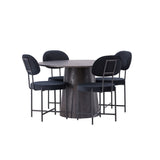 Lanzo jídelní stůl φ120 - Mocca/Mocca +Jídelní židle Stella - Černá / Black Velvet _4