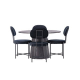 Lanzo jídelní stůl φ120 - Mocca/Mocca +Jídelní židle Stella - Černá / Black Velvet _4