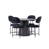 Lanzo jídelní stůl φ120 - Mocca/Mocca +Jídelní židle Stella - Černá / Black Velvet _4