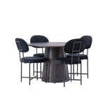 Lanzo jídelní stůl φ120 - Mocca/Mocca +Jídelní židle Stella - Černá / Black Velvet _4