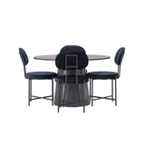 Lanzo jídelní stůl φ120 - Mocca/Mocca +Jídelní židle Stella - Černá / Black Velvet _4