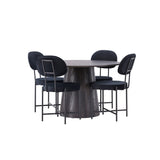 Lanzo jídelní stůl φ120 - Mocca/Mocca +Jídelní židle Stella - Černá / Black Velvet _4