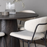 Jídelní stůl Lanzo φ120 - Mocca/Mocca +Chico jídelní židle - Černá / Bílá Boucle _4