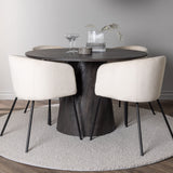 Lanzo jídelní stůl φ120 - Mocca/Mocca + Židle Berit - Černá / Béžová Velvet _4