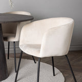 Lanzo jídelní stůl φ120 - Mocca/Mocca + Židle Berit - Černá / Béžová Velvet _4