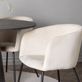 Lanzo jídelní stůl φ120 - Mocca/Mocca + Židle Berit - Černá / Béžová Velvet _4