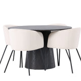 Lanzo jídelní stůl φ120 - Mocca/Mocca + Židle Berit - Černá / Béžová Velvet _4