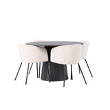 Lanzo jídelní stůl φ120 - Mocca/Mocca + Židle Berit - Černá / Béžová Velvet _4