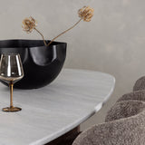 Jídelní stůl Grönvik 180*75 - Mocca / Offwhite Concretelook MDF + Jídelní židle Modesto - šedá / kouřová černá Boucle _4