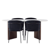 Jídelní stůl Grönvik 180*75 - Mocca / Offwhite Concretelook MDF + Jídelní židle Selma - Černá / Black Velvet _4