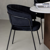 Jídelní stůl Grönvik 180*75 - Mocca / Offwhite Concretelook MDF + Jídelní židle Selma - Černá / Black Velvet _4