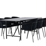 Jídelní stůl Astrid 200*75 - Matná černá / Matná černá MDF s dýhou + Jídelní židle Selma - Černá / Black Velvet _6