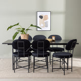 Astrid Jídelní stůl 200*75 - Matná černá / Matná černá MDF s dýhou + Jídelní židle Stella - Černá / Black Velvet _6