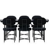 Astrid Jídelní stůl 200*75 - Matná černá / Matná černá MDF s dýhou + Jídelní židle Stella - Černá / Black Velvet _6