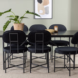 Astrid Jídelní stůl 200*75 - Matná černá / Matná černá MDF s dýhou + Jídelní židle Stella - Černá / Black Velvet _6