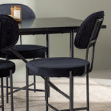 Astrid Jídelní stůl 200*75 - Matná černá / Matná černá MDF s dýhou + Jídelní židle Stella - Černá / Black Velvet _6