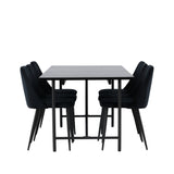 Jídelní stůl Astrid 200*75 - Matná černá / Matná černá MDF s dýhou + Noční jídelní židle - Černá / Black Velvet _6